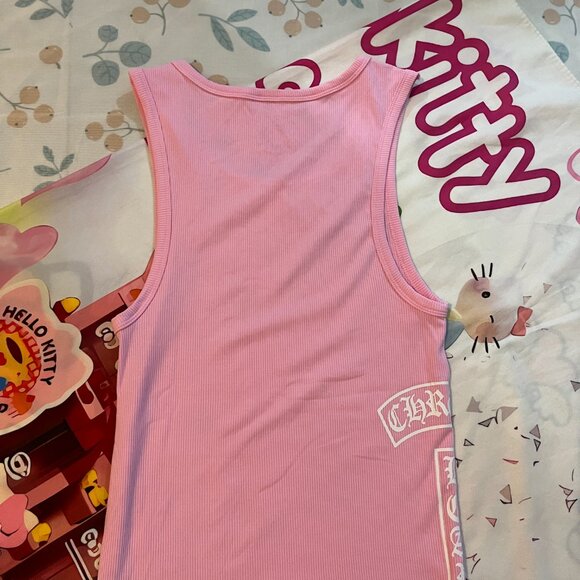 Chrome Hearts Sanskrit Print Pink Ribbed Vest - Picture 7 of 7